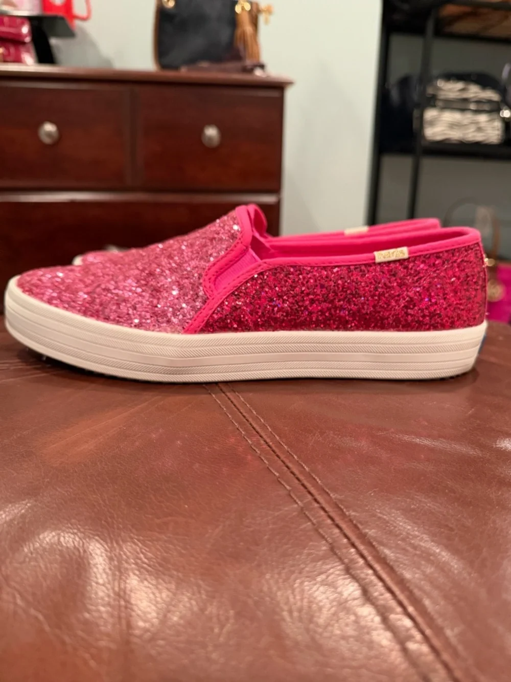 Keds x Kate Spade Pink Glitter Slip-On Women's Sneakers - Picture 4 of 6